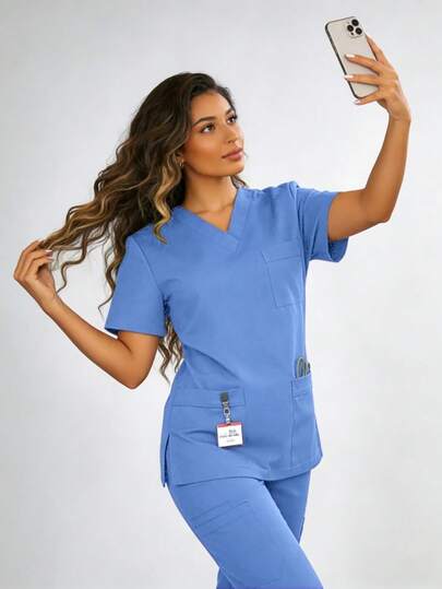Bid Farewell To Faded Embarrassment! Multi-Scene Dual-Use Workwear, 3D Tailored, Durable Shape Retention, Non-Fading Women's Scrubs, Damage Replacement Guaranteed