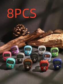 1个/5个/10个装新款计数器，适用于斋月、圣诞节、万圣节、节日等场合，电子手动按钮计数器，迷你便携式环形计数器，拇指按压计数器。 - 彩色 - 查看 12