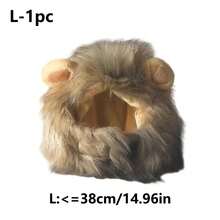 1件可调节狮子鬃毛假发，趣味造型帽，可爱猫/狮子头饰，可水洗狮子毛发装扮，带耳朵，佩戴舒适，适合小型猫/狗，猫咪服装，角色扮演和摄影，宠物配饰 - 彩色 - 查看 9