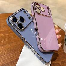 1pc 6D Luxury Candy-Colored Electroplated Phone Case Compatible With Iphone17 Pro Max,17 Air,16 Pro Max,16 Pro,15 Pro Max,15 Pro,15 Plus,14, 13, 12, 11.Shock-Absorbing Full-Coverage Back Cover - 紫色 - 查看 2