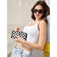 Women Wallet & Check Holder - 棋盤 - 查看 2