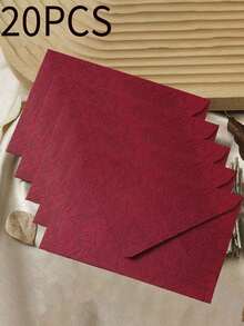 500/100/50/10pcs White Woodgrain Letter Window Envelopes, DIY Craft Gift Packaging Bags, Wedding Invitation Card Covers, Cash Envelopes, Stationery, Office Envelopes, Wedding Envelopes - Burgundy - View 12