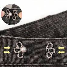 4/2/1 Paio di fibbie per vita con fiore a 6 petali staccabili, cintura in vita invisibile, corsetto in vita con fiore, spilla per colletto dei pantaloni, fermaglio per vita con fiore regolabile in dimensione per jeans - Multicolore - Visualizzare 4