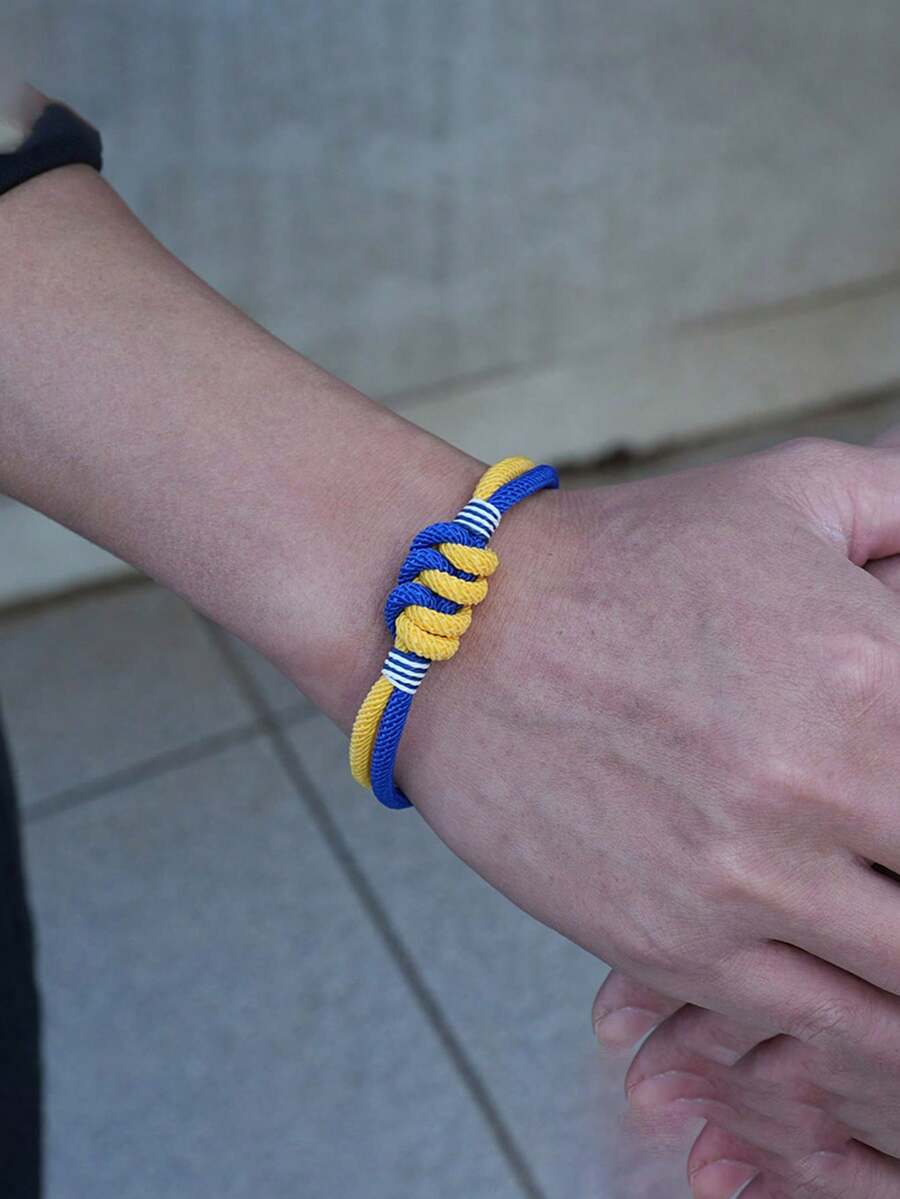 1Pc Men's Bracelet Interlocking Loop With Magnetic Clasp Rope Wrap Bracelet For Men Casual Jewelry