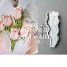 Molde de Biscoito 3D em Forma de Rosa Flor para o Dia dos Namorados, Dia das Mães, Molde de Biscoito em Forma de Rosa Cartoon, Molde de Prensagem Doméstica para Assar Flores de Rosa - flor - Visão 9