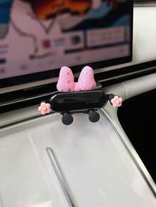 Cartoon Flower Car Phone Holder, Creative Bow Tie Car Air Vent Mount Bracket, Women