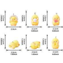 3/6pcs Resin Cute And Cute Yellow Duck Pendant DIV Handmade Keychain Car Ornament Accessories Small Parts - Yellow - View 6