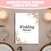 1pc Floral Pattern A5 Wedding Planner Notebook | 6 Sections With Lines, Budget Checklist, Couples Wedding Planning Essentials, Back To School Study Supplies - A - View 5