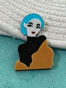 1pc Creative Acrylic Girl Brooch, Fashionable & Unique Ladies Brooch, Cartoon Elegant Women Brooch, Bag Accessory Pin, Best Birthday Gift For Friends - Fashion Acrylic Brooch - View 20