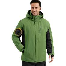 Men's Waterproof Ski Snow Fleece Lined Warm Winter Rain With Hood Fully Taped Seams - Small + Grass Green - View 3