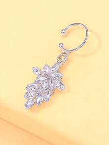 STONEFANS 1 chiếc kẹp xỏ khuyên môi bằng thép không gỉ màu vàng, nhẫn xỏ khuyên môi giả không xỏ khuyên, mặt dây chuyền mũi/môi phong cách phương Tây dành cho phụ nữ - Bạc - Xem 5