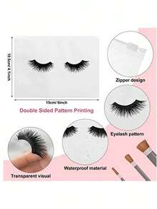 10pcs/30pcs Eyelash Care Bags, Eyelash Packaging Bags, Cosmetic Original Design Bags, Suitable For Vanity Accessory Storage, Jewelry Storage Box, Cosmetic Storage Box, Perfume Storage Box, Cosmetic Bag, Small Eyelash Zipper Case, Travel Care Accessories, Organized Makeup Bag, Travel Essentials. - Multicolor - View 12