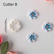 1/4Pcs Assorted Sizes Cute Flower Polymer Clay Cutters (16-30mm) – Sweet Style Craft Tools For DIY Earrings Jewelry Charms & Handmade Accessories - White - View 5
