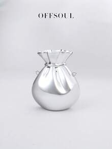 Acrylic Metal Feel Evening Bag, New Party Banquet Clutch Purse, Hard Box Wealth Attracting Glossy Gold Money Bag, Unique Shape Chain Shoulder Crossbody Bag For Women, Holiday Gift - Multicolor - View 12