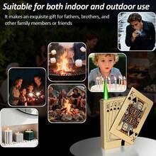 Poker-Style Jet Flame Lighter - Powerful Torch Flame For Camping, Hiking, Smoking, And Everyday Carry - Refillable Butane Outdoor Lighter - Vàng - Xem 3