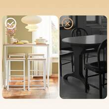 SoBuy OGT15 5-Piece Bar Table With Chairs Dining Table High Table Bistro Table With 4 Bar Stools Seating Group - White - View 5