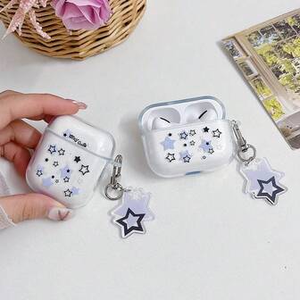 1 pieza Funda protectora con diseño de estrella, cubierta protectora transparente suave de TPU anti-caídas, compatible con Apple 2/3/Pro/Pro2/Pro3/4