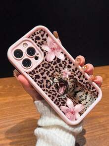 Cute Pink Lily Flower & Leopard Print Matte Anti-Drop Phone Case Compatible With IPhone 11, 12, 13, 14, 15, 16, 13 Pro Max, 16 Plus, XR, 7, 8 Plus, 17 Pro Max, AIR - Style 10 (1 Piece) - View 5