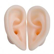 1个创意硅胶成人耳模，逼真训练耳洞，假耳 - 膚色 - 查看 1