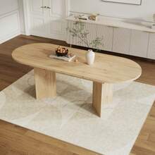 Adecuado para 120/160 * 80 cm, adecuado para 4-6 personas, equipado con bordes abocinados, plato de mesa inclinado, adecuado para 4-6 personas, fácil de transportar, fácil de usar. - Roble - Ver 2