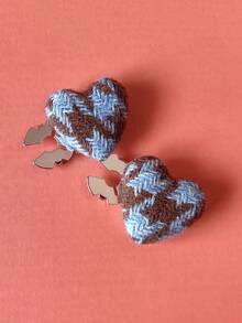 1pc/2pcs Elegant Heart-Shaped Geometric Pattern Button Set, Shirt Button Set, Clip-On Button Set, Fashionable Crystal Cufflink Set, Suitable For Tuxedo And Wedding Dress Decoration - Multicolor - View 4