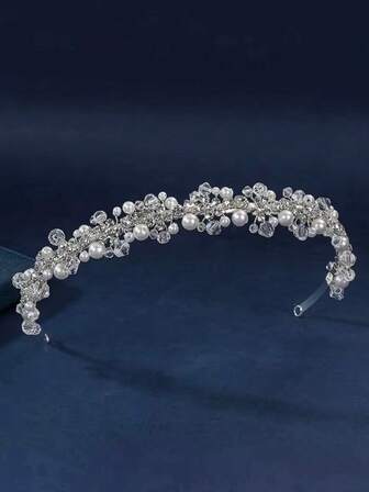 1 st barns nytt pärl- och strassblommande metallhårband, sött och ljuvt för små flickor, mångsidigt brudhårtillbehör lämpligt för vardagsbruk och högtidsfester