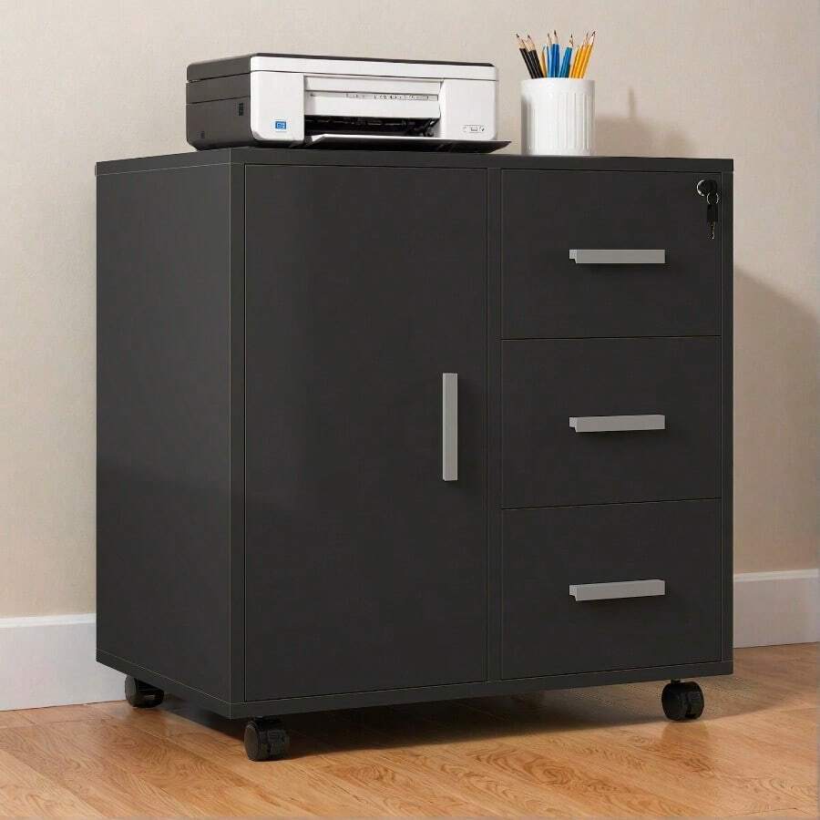 Multi- Purpose Mobile Storage Cabinet- 3- Tier 60x40x57cm Rolling Drawer Unit (Home & Office), Home Organization, Workspace Storage, Compact Design, Modern Organizer, Durable Fiberboard, Highquality Build, Storage Organizer, Rolling Cart