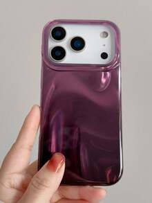 渐变复古葡萄紫波纹图案手机壳，兼容 16/15/14/13/12 Pro Max/17 Pro Max/14/15/16 Plus/11，简约风格，防震保护壳，情人节/斋月理想礼物