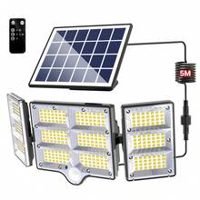 Outdoor Solar Wall Light, 334 LED Solar Motion Sensor Light, 3 Lighting Modes, IP65 Waterproof, 270° Wide Angle Security Floodlight, Suitable For Porch, Garden, Garage, Patio, Commercial Lighting, Great Gift For Halloween, Christmas - White Light - View 11