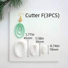 Cortadores geométricos de argila, moldes de argila polimérica multiformato encaixáveis, para brincos minimalistas em camadas, ideais para estilos de joias modernos, boho e em tons neutros. - Branco - Ver 9