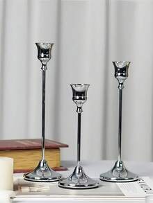 金属烛台套装，桌面婚礼主题烛台，适用于圣诞节、万圣节、复活节、感恩节、家居和酒店装饰 - 油饰（不含蜡烛）