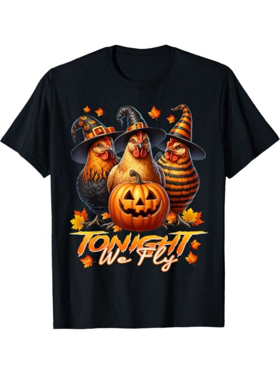 Daily Casual Printed Short Sleeve-Shirt - Black - View 1