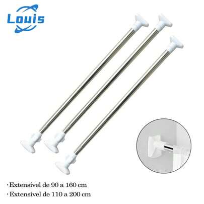 Belifou Louis Barra Regulável Multifuncional - Para Cortinas, Secar Roupas e Organização