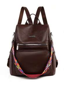 SHINYDIARY Backpack 2026 Women's Large Bag For School, Work, Travel, Synthetic Leather - Coffee Brown - View 4