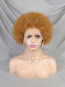 150密度 13x4 透明蕾丝前假发，适合角色扮演和日常佩戴，圣诞派对趣味节日假发，送给女孩的礼物，蓬松假发，70年代风格假发 - 彩色 - 查看 15