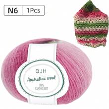 Luxury Worsted Rainbow Soft Icelandic Yarn, Wool Gradient Multi Color Yarn For Knitting/Crochet Total Length 180m (196yds, 50g) - N4-1PCS - Xem 12