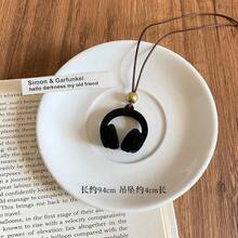 1 Piece Women's Mini Velvet Headphone Pendant Necklace, Niche Design, Unique & Versatile Sweater Chain Accessory - Multicolor - View 6