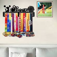 1pc Sports Metal Medal Hanger, Cheerleader Athlete Medal Display Rack, Medal Hanging, Living Room Bedroom Wall Decor, Outdoor Porch, Gift, Metal Art, Perfect Gift For Athletes, Medal Display Rack - Black - View 10