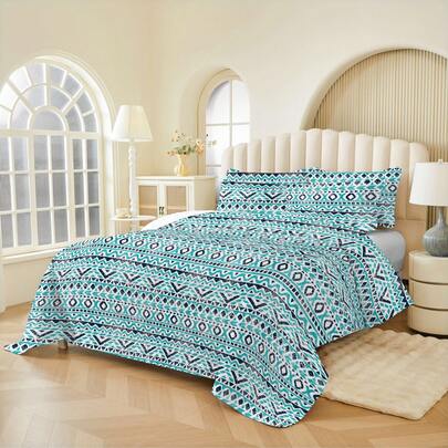 2/3pcs Bedding Set (1 Duvet Cover + 1/2 Pillow Shams), Digital Ditsy Floral, Soft & Comfortable, Fashionable & Fresh, Suitable For Hotel, Bedroom, Dorm, All Seasons, Ditsy Floral