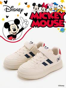 Disney Sản phẩm hợp tác chính thức với Mouse | 1 đôi giày thể thao trẻ em, phù hợp cho sử dụng hàng ngày, lễ hội, thể thao và các hoạt động ngoài trời. Thoải mái, ôm sát chân, chống trơn trượt, bền, thoáng khí. (Giày thể thao bé trai, giày thường ngày bé trai, giày thể thao trẻ em, giày thể thao bé gái, giày thường ngày bé gái) - Màu be - Xem 1