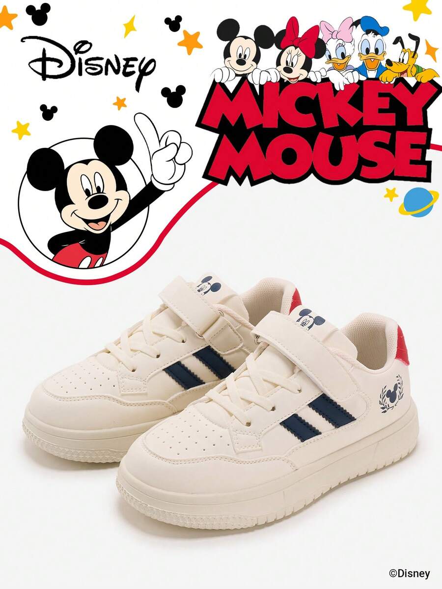 Disney Sản phẩm hợp tác chính thức với Mouse | 1 đôi giày thể thao trẻ em, phù hợp cho sử dụng hàng ngày, lễ hội, thể thao và các hoạt động ngoài trời. Thoải mái, ôm sát chân, chống trơn trượt, bền, thoáng khí. (Giày thể thao bé trai, giày thường ngày bé trai, giày thể thao trẻ em, giày thể thao bé gái, giày thường ngày bé gái) - Màu be - Xem 1