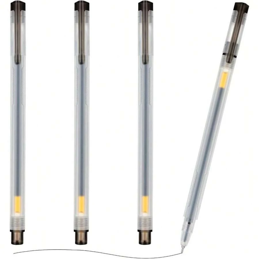 Gel Pens 3 Pack Fine Point 0.5mm Black Ink Quick Dry Smooth Writing Rollerball Pens For Office School Home Use - 1 - 查看 1