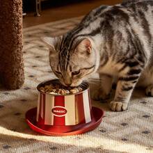 1pc Elevated Pet Feeding Bowl Anti-Ant Leakproof Stainless Steel Cute Circus Design For Cats & Dogs - 300ml - View 2