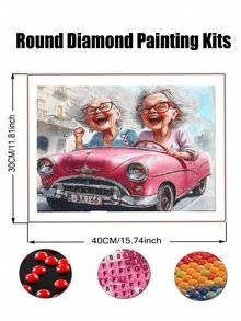 Old Lady Diamond Art Painting Kits For Adults - Full Drill Diamond Dots Paintings For Beginners, Round 5D Paint With Diamonds Pictures Gem Art Painting Kits DIY Adult Crafts Kits - Multicolor - View 2