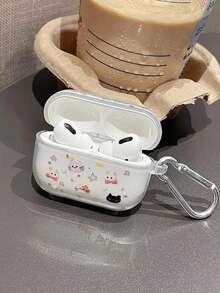 1pc Cute & Simple Cat Design Transparent Earphone Case Compatible With Apple Pro 3, Pro 2, 3, 2, 1, 4 - Pink - View 7