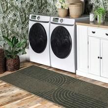 Modern Geometric Easy Jute Washables, Contemporary Rainbow Soft Non Slip Non Shedding Indoor Outdoor Carpet For Patio Living Room - màu đen - Xem 3