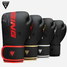 GINGPAI 适用于踢拳、综合格斗、泰拳、成人及青少年训练的拳击手套，专业格斗装备 - 彩色 - 查看 3