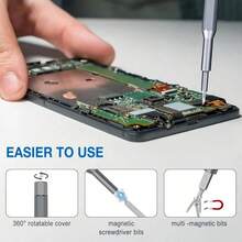 24合1多功能精密螺丝刀套装 – 不锈钢材质，带便携式收纳盒，专业电子设备维修工具套装，适用于手机和平板电脑