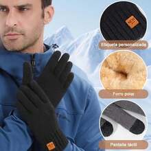 2pzs Guantes para Frio con Función de Pantalla Táctil,Incluir Guantes sin Dedos y Guantes de Polar,Temperatura de Bloqueo,Suave y Cómodo,Alta Elasticidad,para Ciclismo,Correr,Escalada en Roca - negro - Ver 5