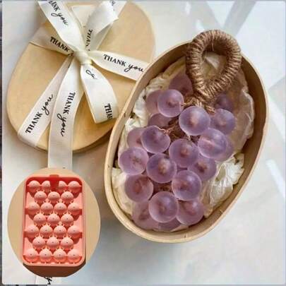 1个手工水晶葡萄/玫瑰皂模，手工精油皂制作材料，情侣/家庭DIY葡萄/玫瑰香皂，适合：新年礼物、感恩节、国庆节、情人节、开学季、母亲节、教师节礼物